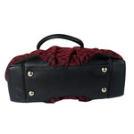 Gucci Red/Black Leather Trim GG Full Moon Tote