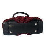 Gucci Red/Black Leather Trim GG Full Moon Tote