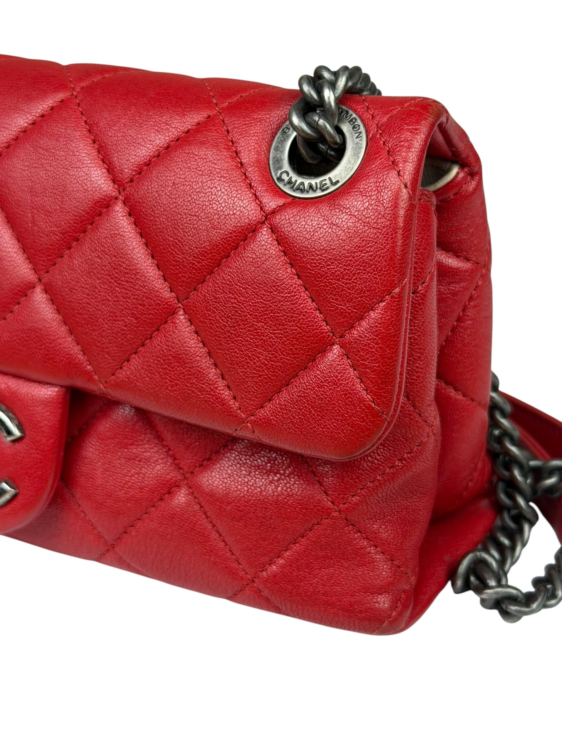 Chanel Striking Red Quilted Rocks Small Flap Bag 2014