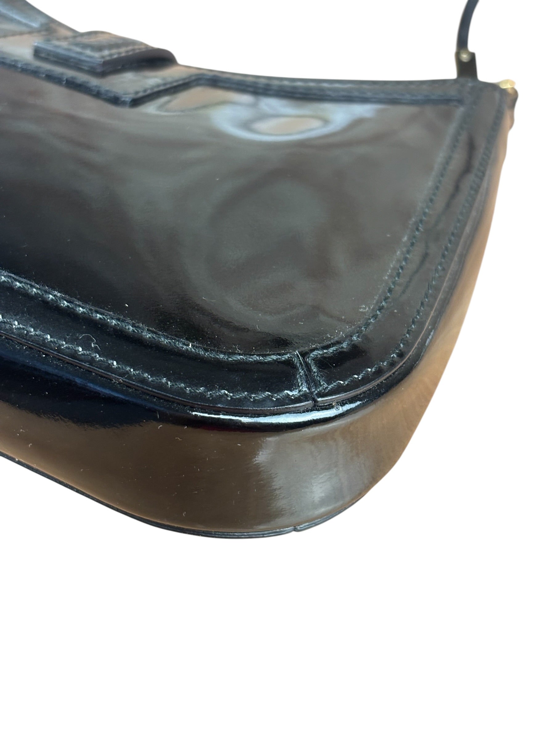 Gucci Mini Black Patent Shoulder Pouch