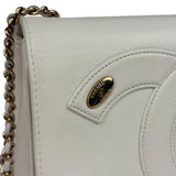 Chanel White Leather CC Mania Flap Bag 2019
