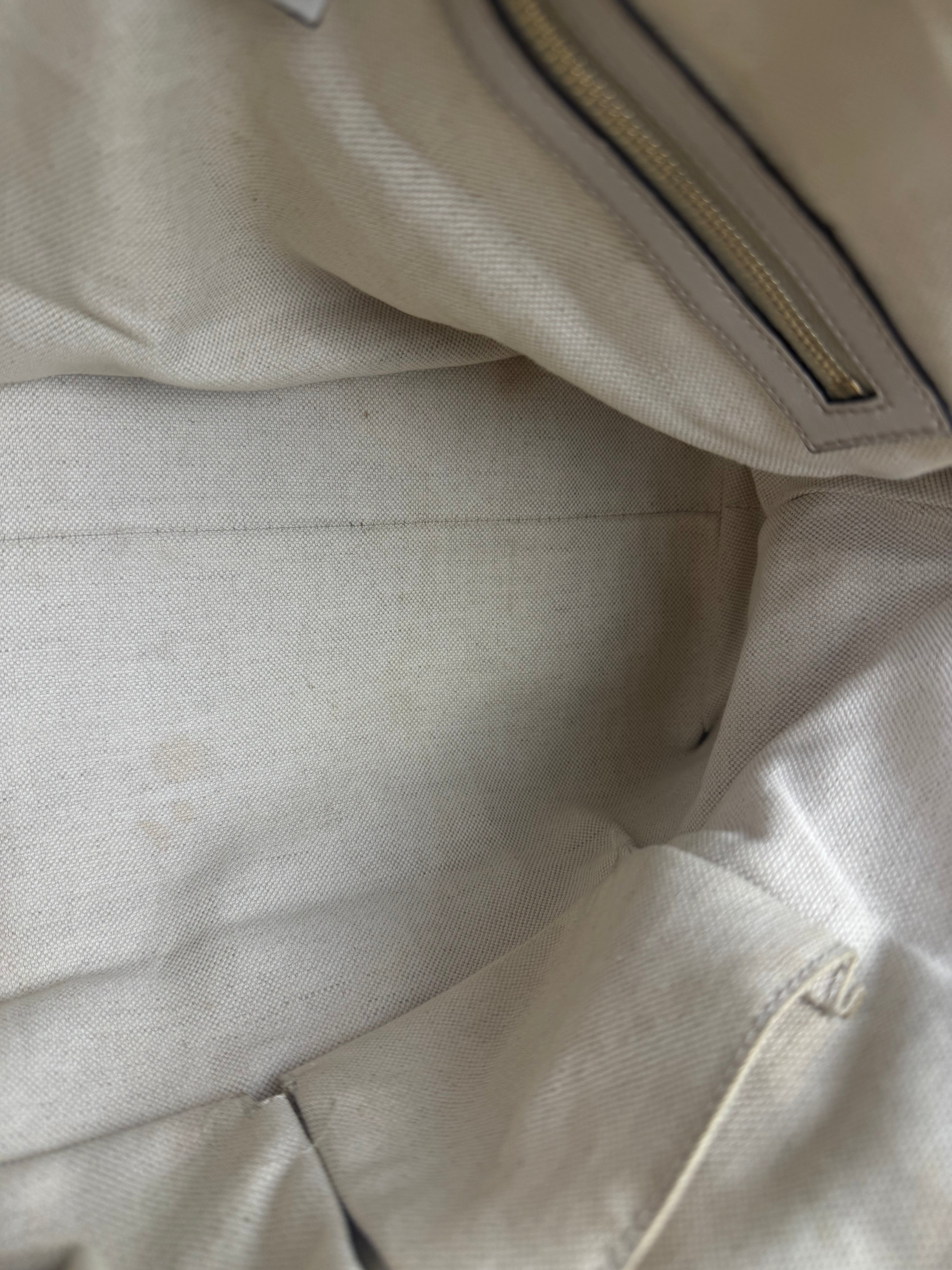 Gucci Vintage Beige Leather GG 2Way Bag