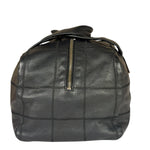 Chanel Black Quilted Leather Chocolate Bar Bowling Handbag