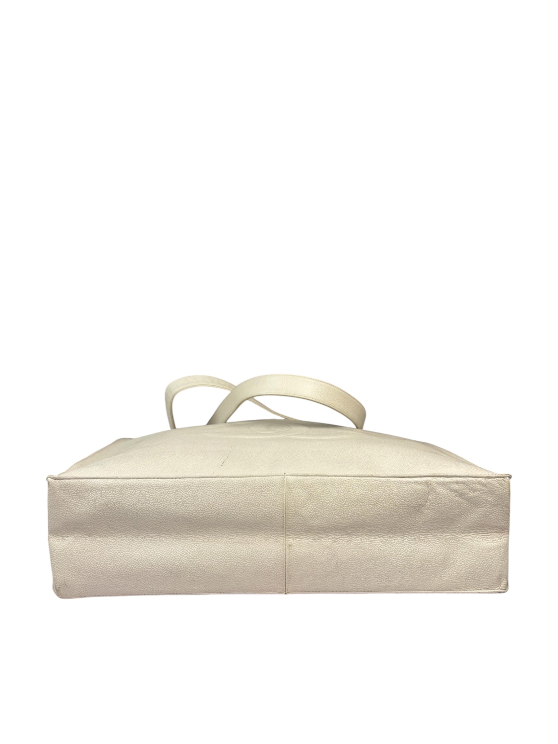 Chanel Vintage Beige Leather Timeless Tote 1996