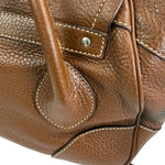 Prada Lizard Pushlock Flap Brown Vitello Daino Shoulder Bag