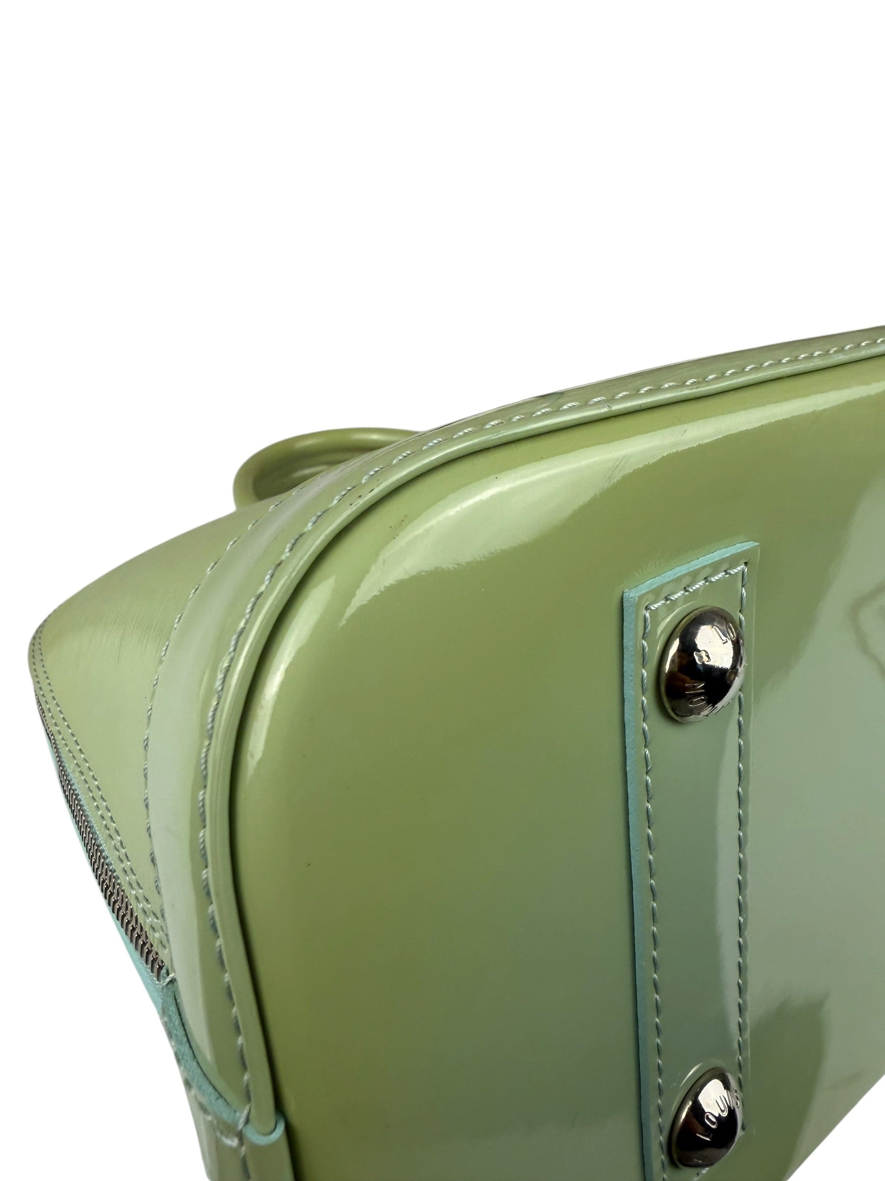 Louis Vuitton Green Patent Epi Alma Handbag