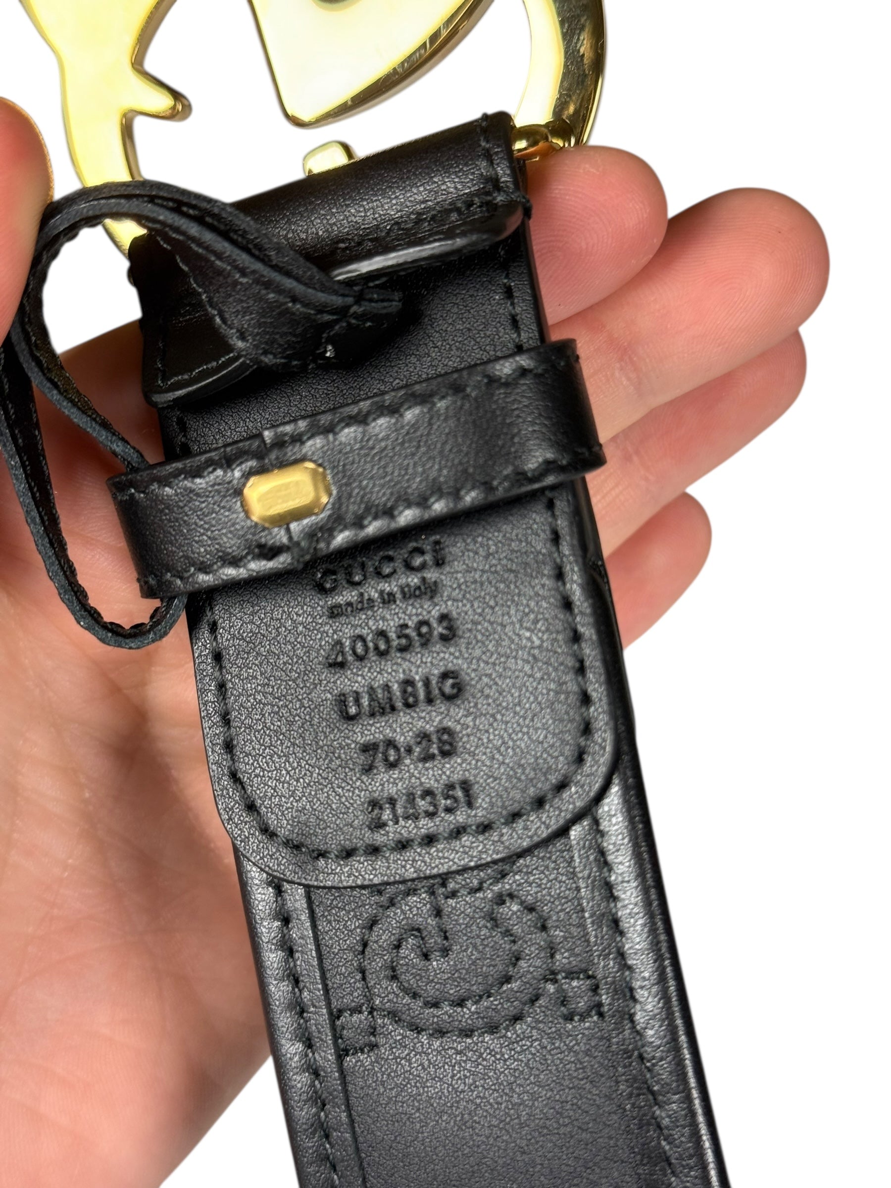 Gucci Puff Monogram GG Buckle Belt