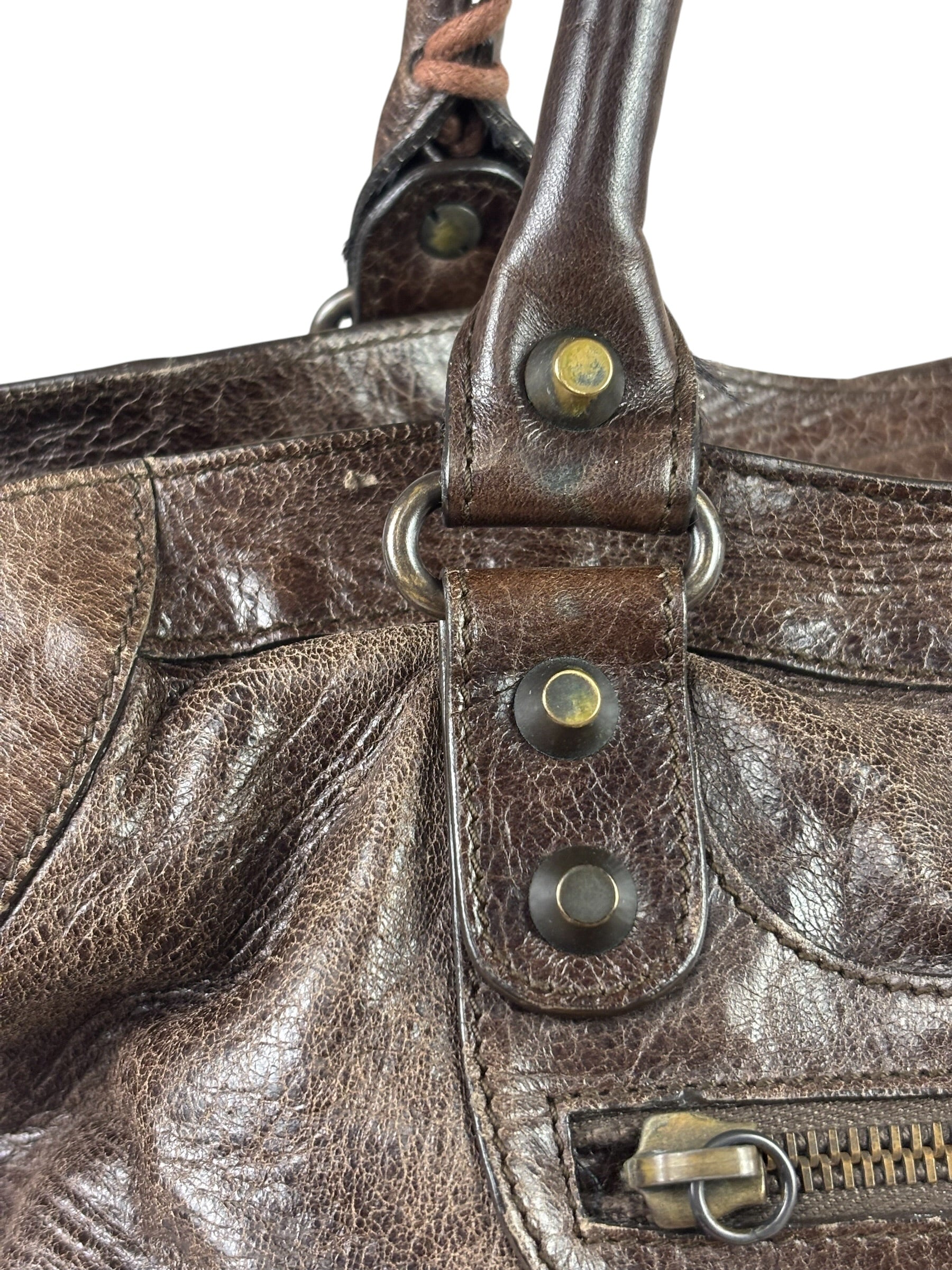 Balenciaga Brown Leather Medium Le City Two-Way Bag
