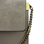 Chloe Grey Leather/Suede Faye Clutch