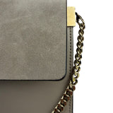 Chloe Grey Leather/Suede Faye Clutch
