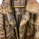 Vintage Mixed Brown Mink Fur Mid Length Coat