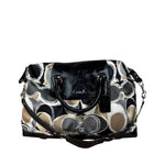 Coach Vintage Trim Leather Hand Drawn Scarf Print Satchel Two-Way Bag