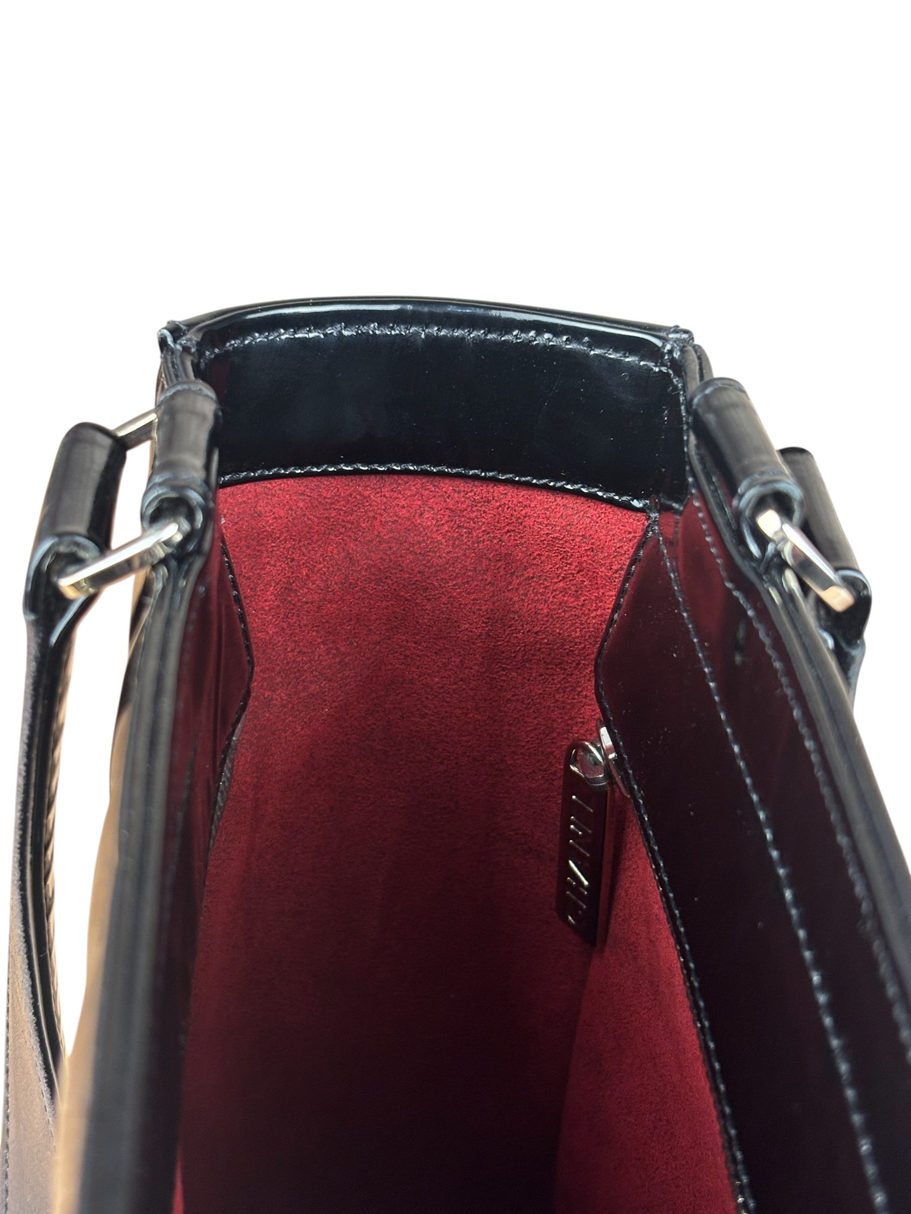 Chanel Black Patent Chocolate Bar Shoulder Tote 2002