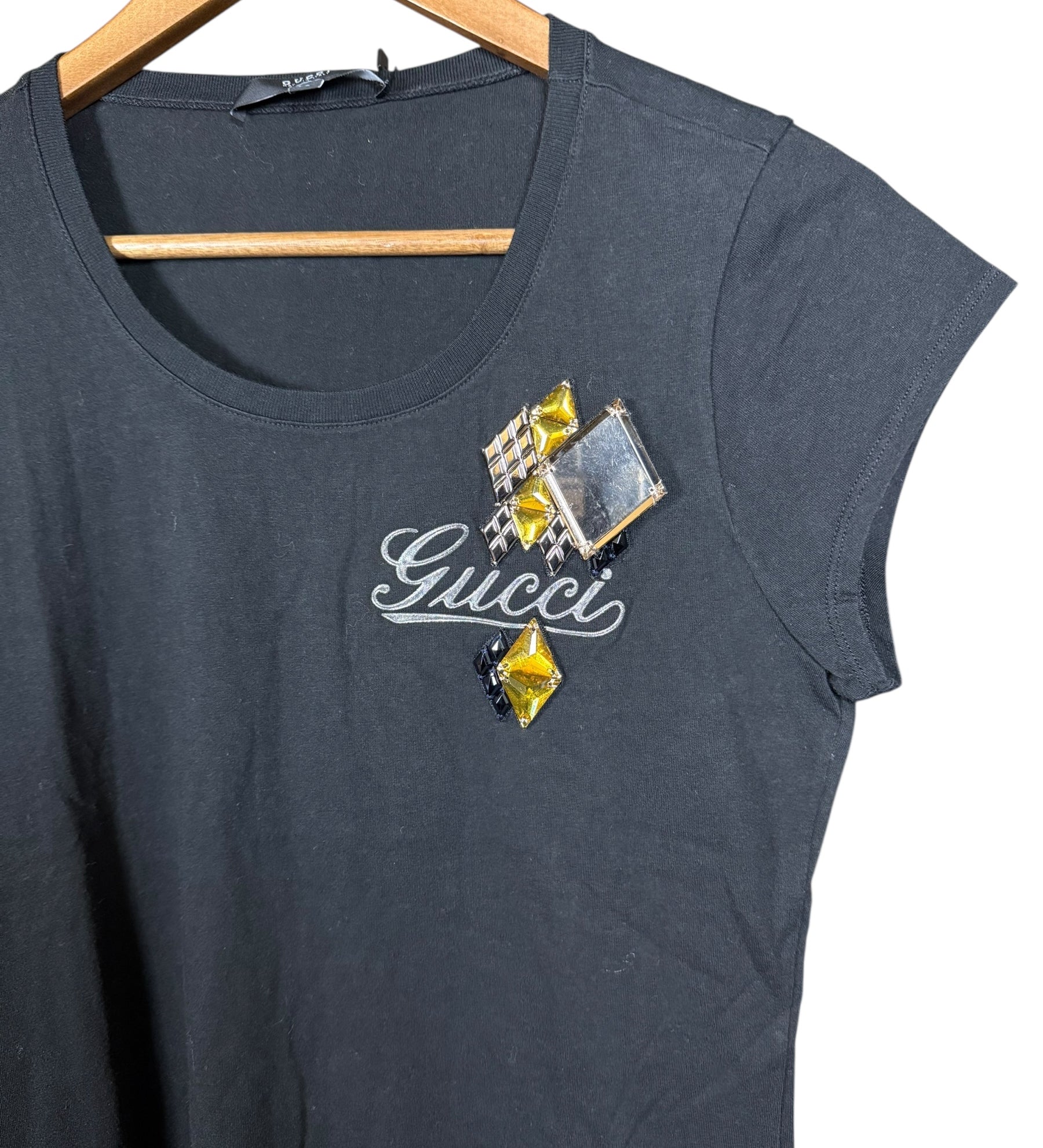 Gucci Embellished Logo Top Black