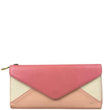 Chloe Pink Leather Envelope Long Wallet