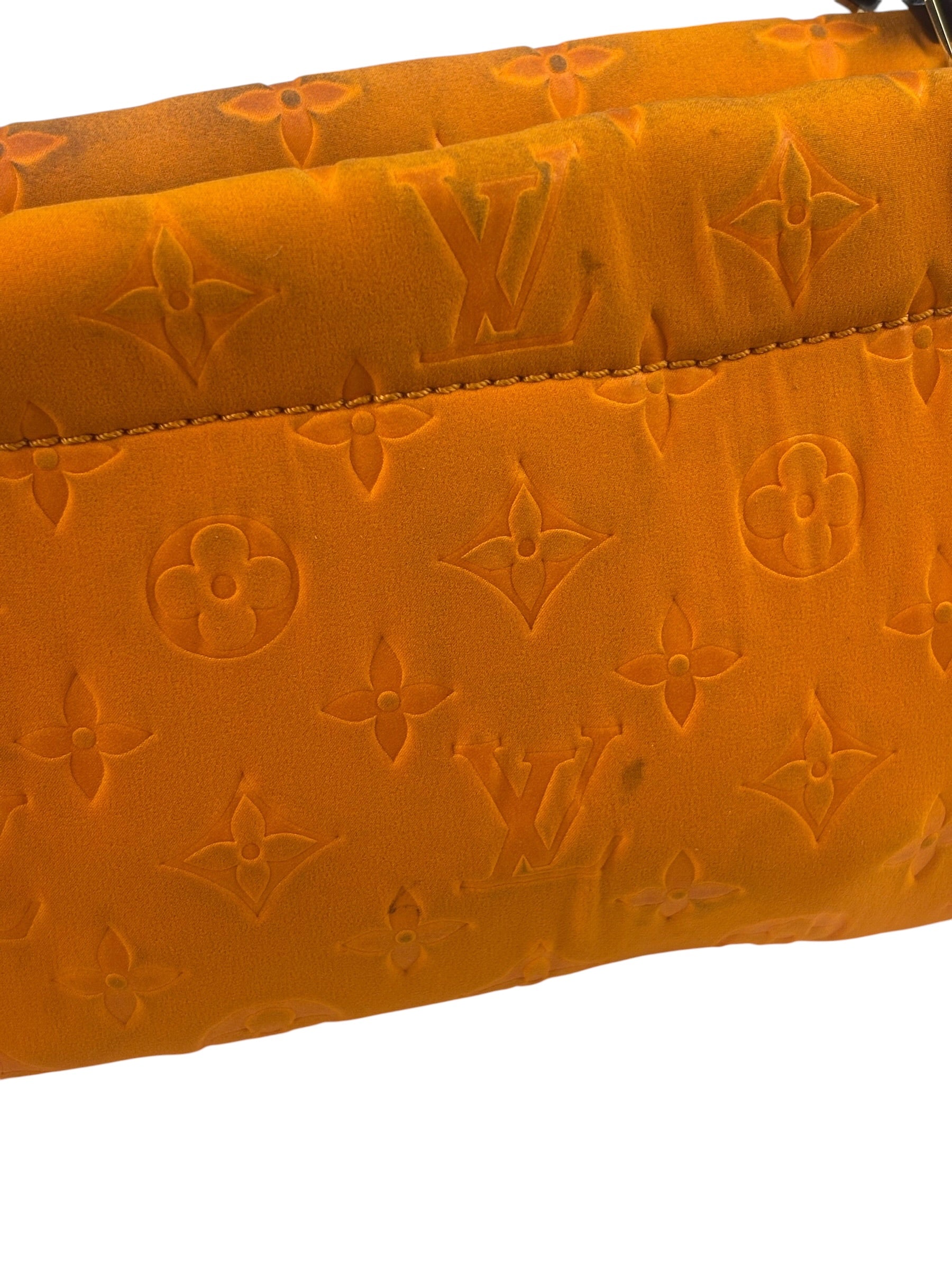 Louis Vuitton Vintage Orange Monogram Neoprene Scuba Clutch