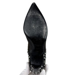Saint Laurent Black Leather Studded Ankle Boots