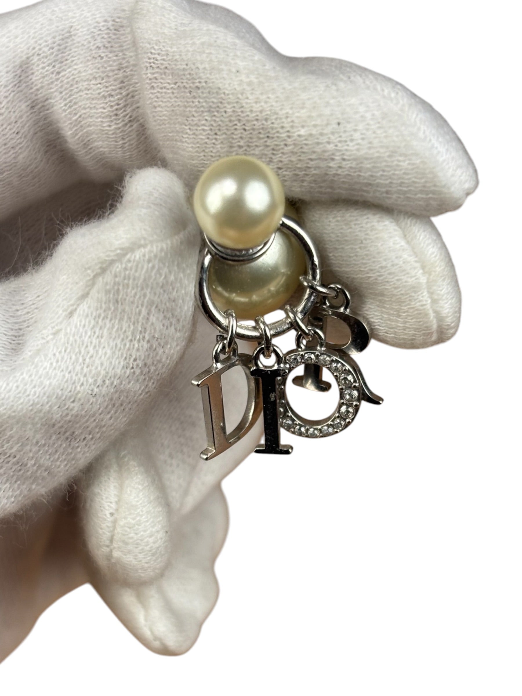 Christian Dior Pearl Spell-Out Earrings