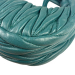 Miu Miu Dark Green Nappa Leather Wander Matelasse Micro Hobo Bag