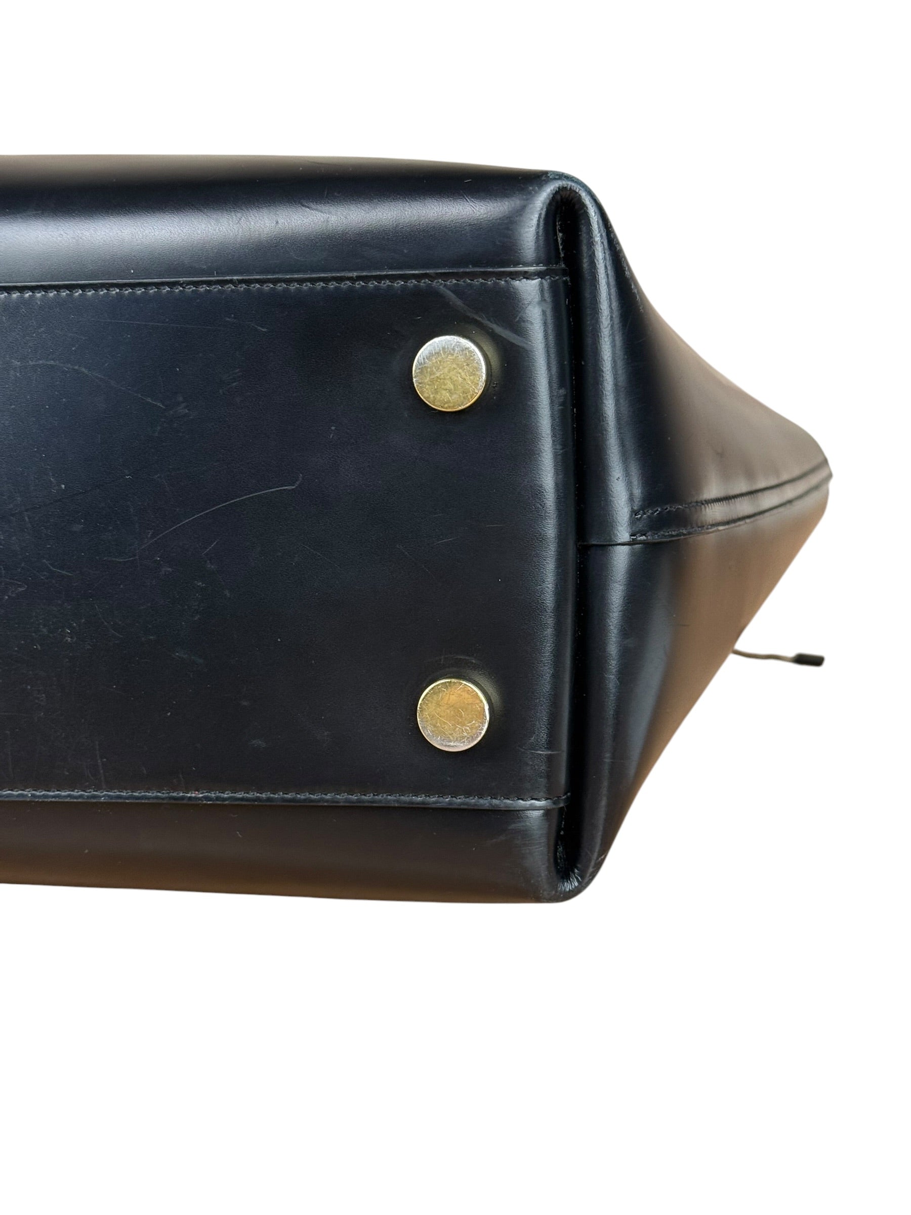 Saint Laurent Black Leather Shopping Tote Bag