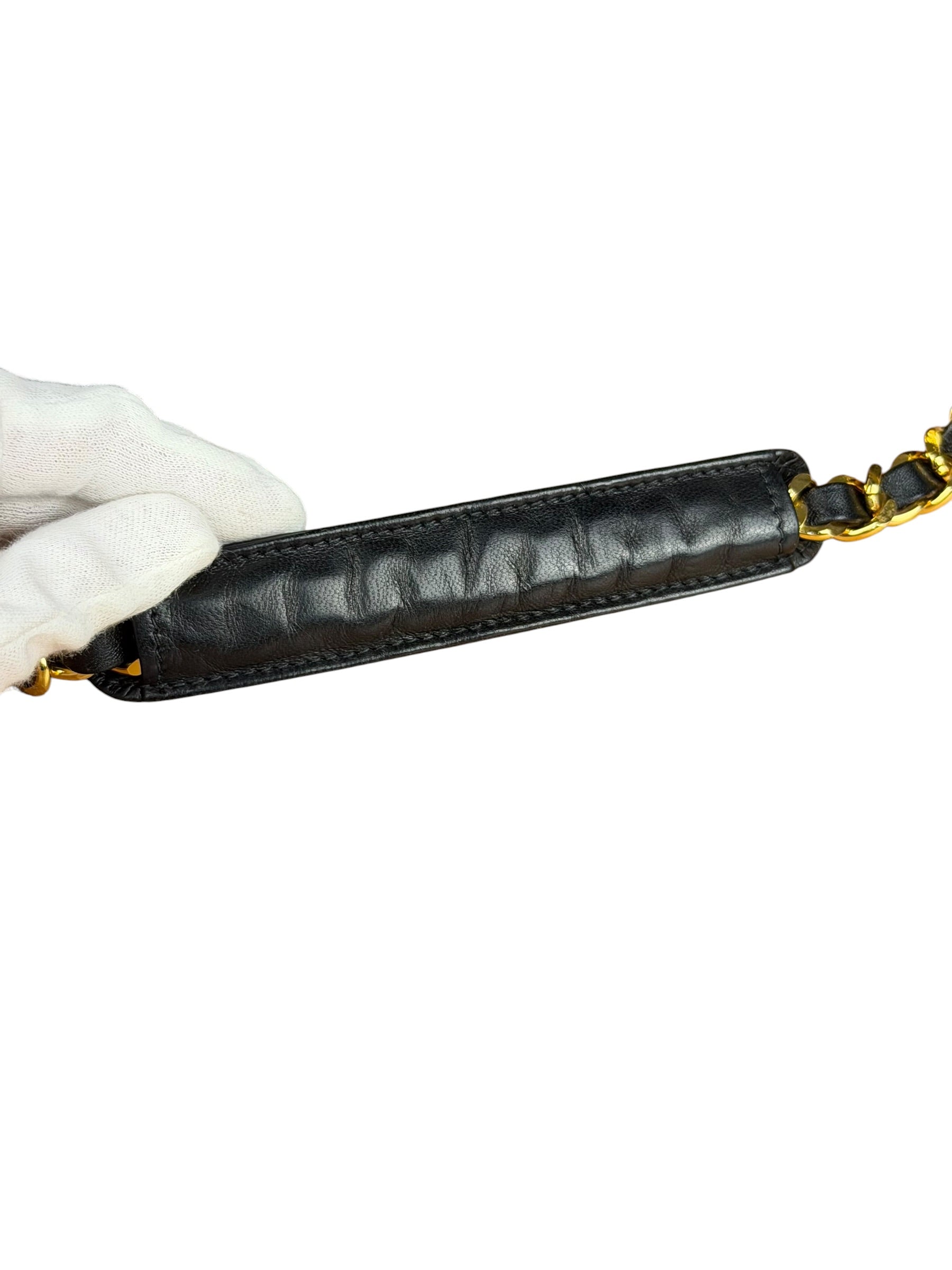 Chanel Black Lambskin Shopper Tote 90s