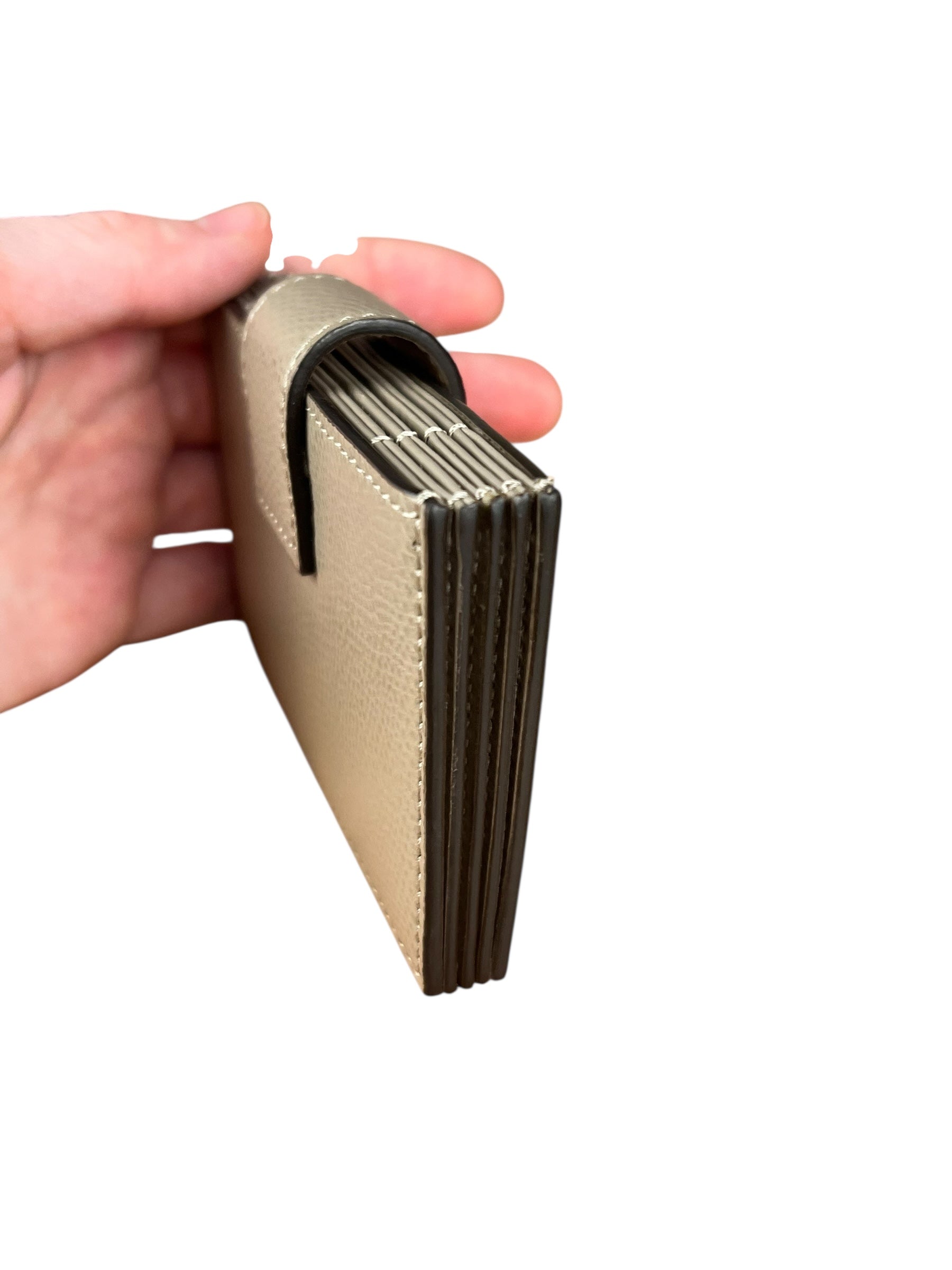 Fendi F Grey Leather Card Case