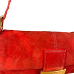Fendi Baguette Red Suede