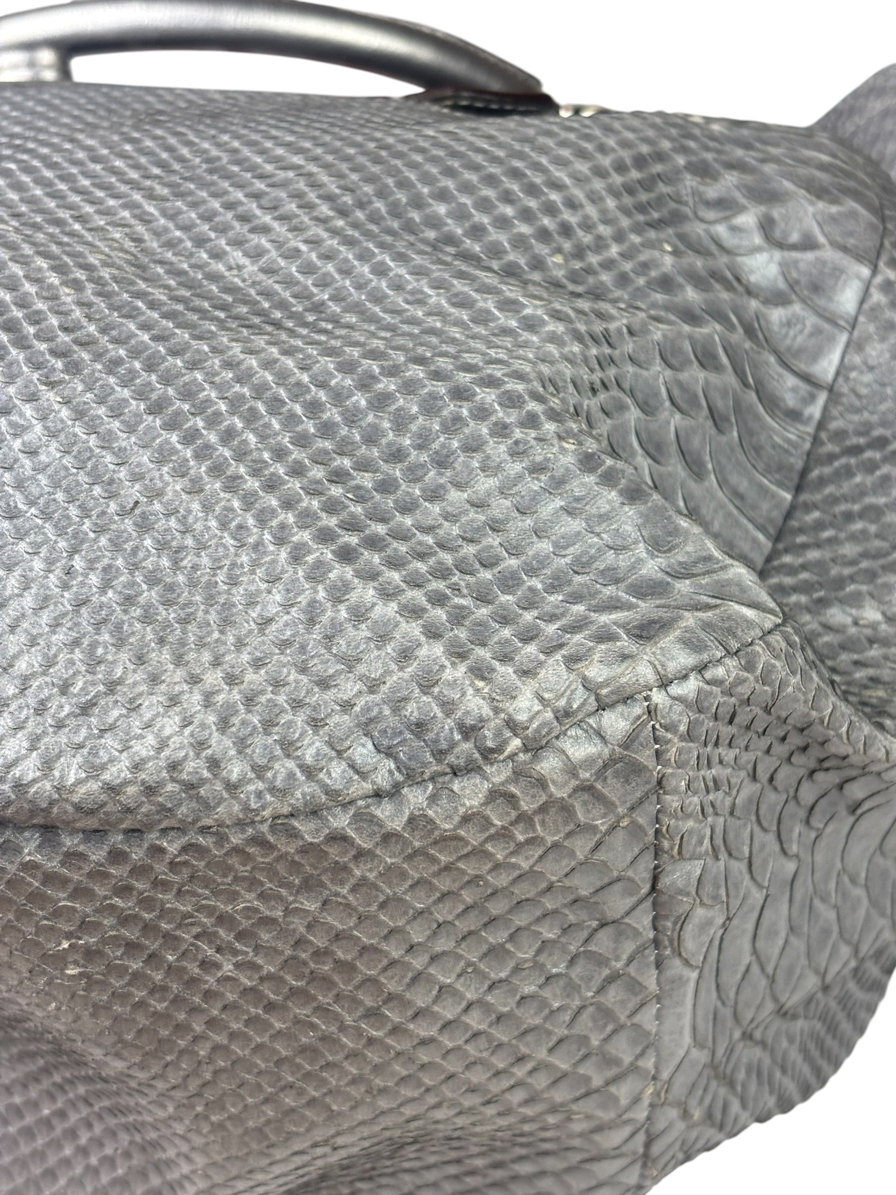 Coach Grey Pythonskin  Indy Babouska Two-Way Shoulder Bag