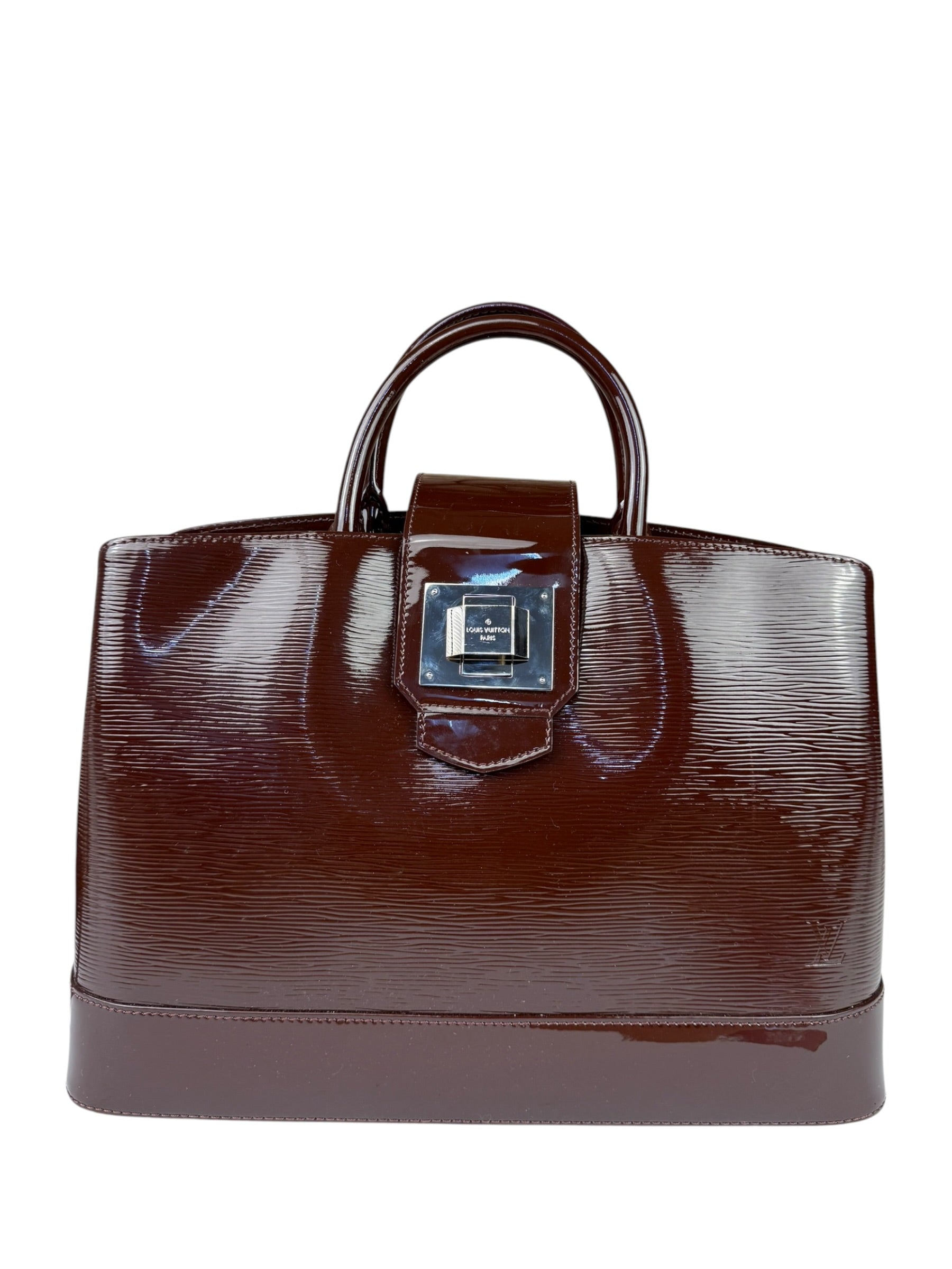 Louis Vuitton Burgundy Epi Patent Leather Electric Mirabeau Handbag MM