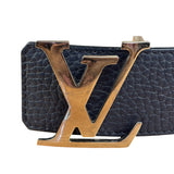 Louis Vuitton Reversible Blue/Grey Leather Logo Belt