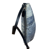 Christian Dior Vintage Denim Leather Trim  Saddle Pochette