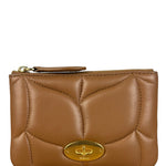 Mulberry Brown Leather Softie Quilted Coin Pouch