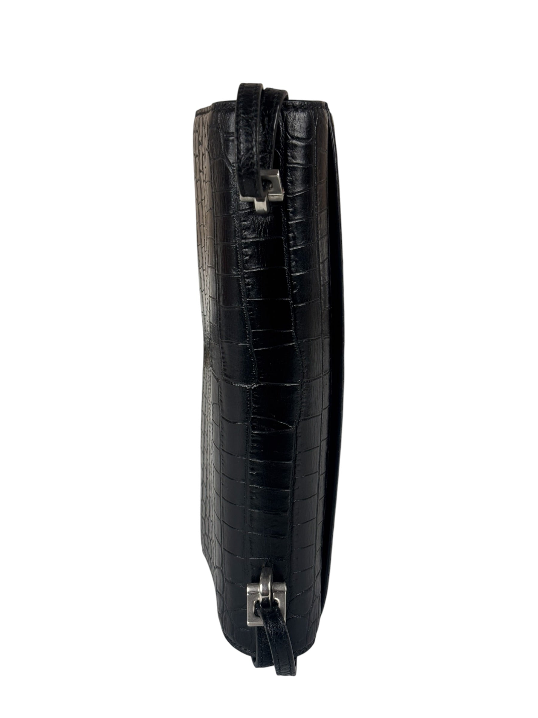 Saint Laurent Black Embossed Babylon Cross Body