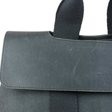 Hermes Black Canvas Leather Valparaiso Handbag