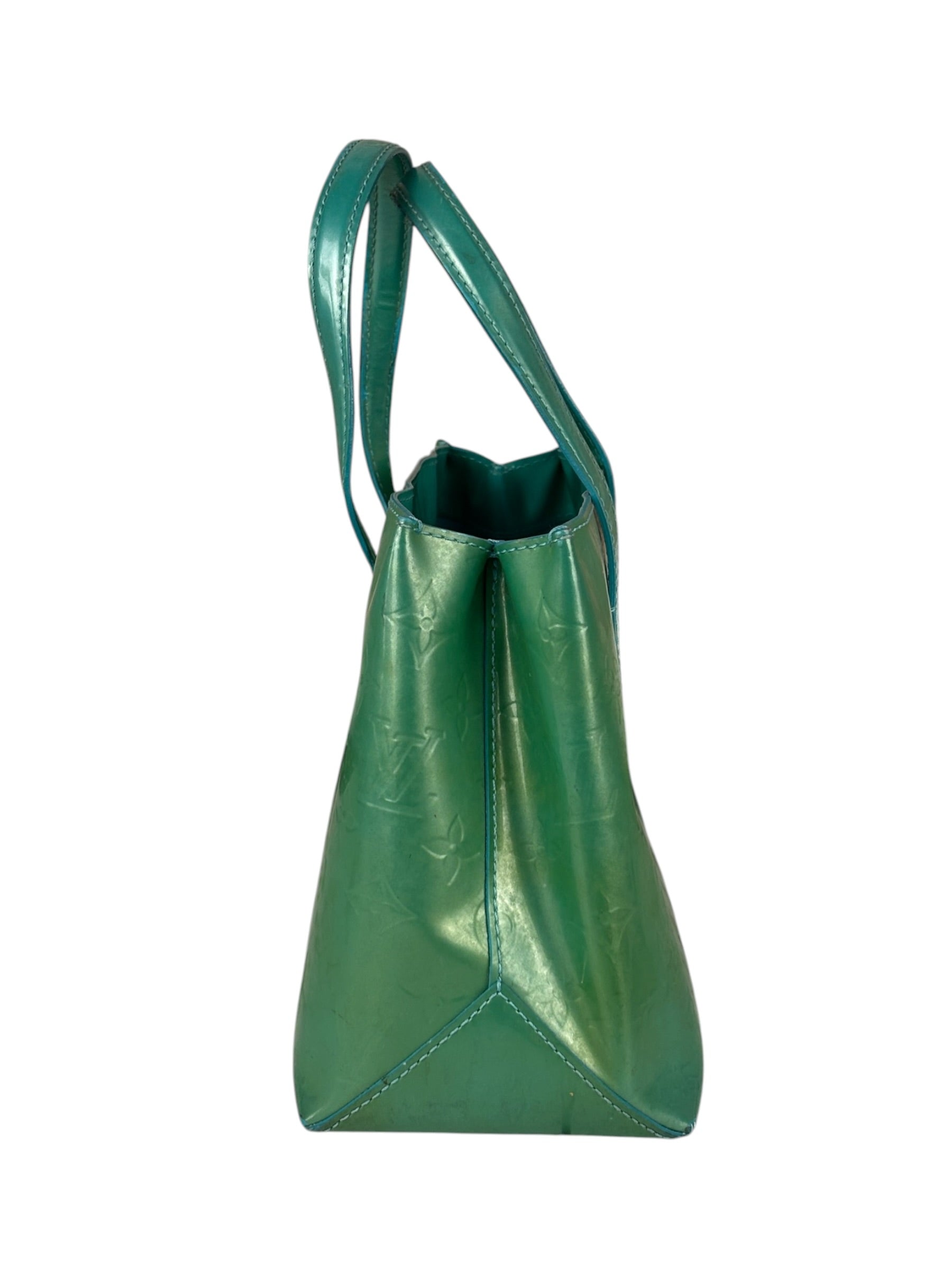 Louis Vuitton Vintage Teal Monogram Vernis Wilshire PM Tote