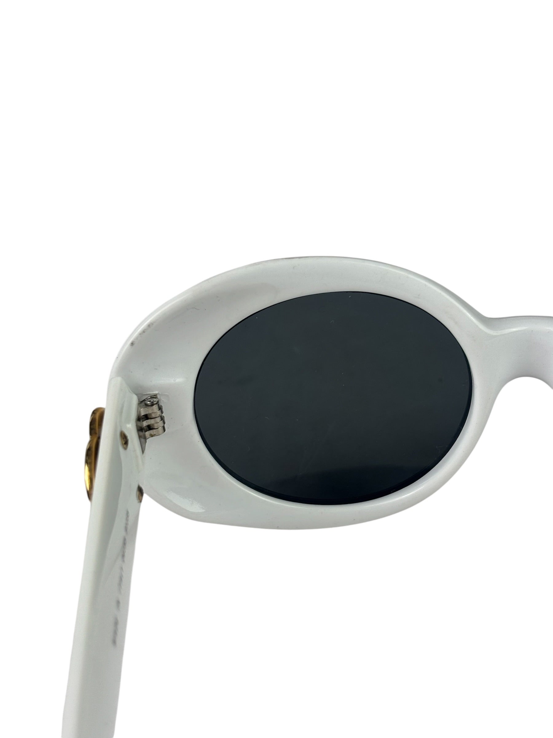 Chanel White Oval Sunglasses