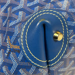 Goyard Blue Leather Goyardine Coated Canvas Shoulder Bag