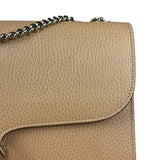 Gucci Beige Leather Medium GG Dollar Chain Shoulder Bag