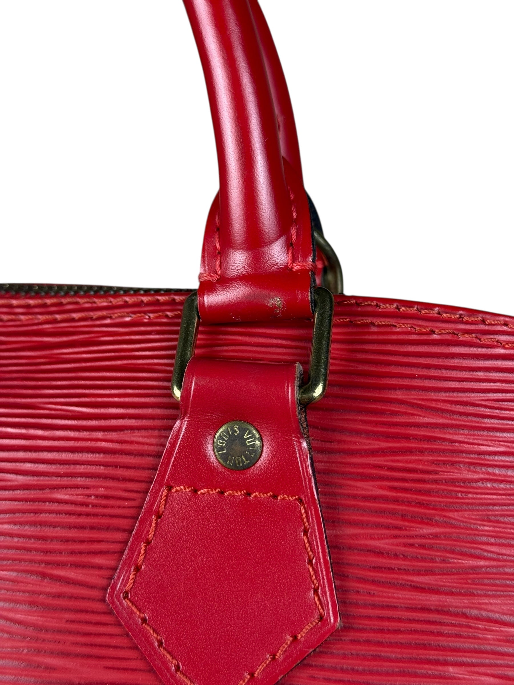 Louis Vuitton Red Epi Alma Handbag