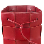 Bottega Veneta Red Leather Cassestte Maxi Intrecciato Bucket Bag