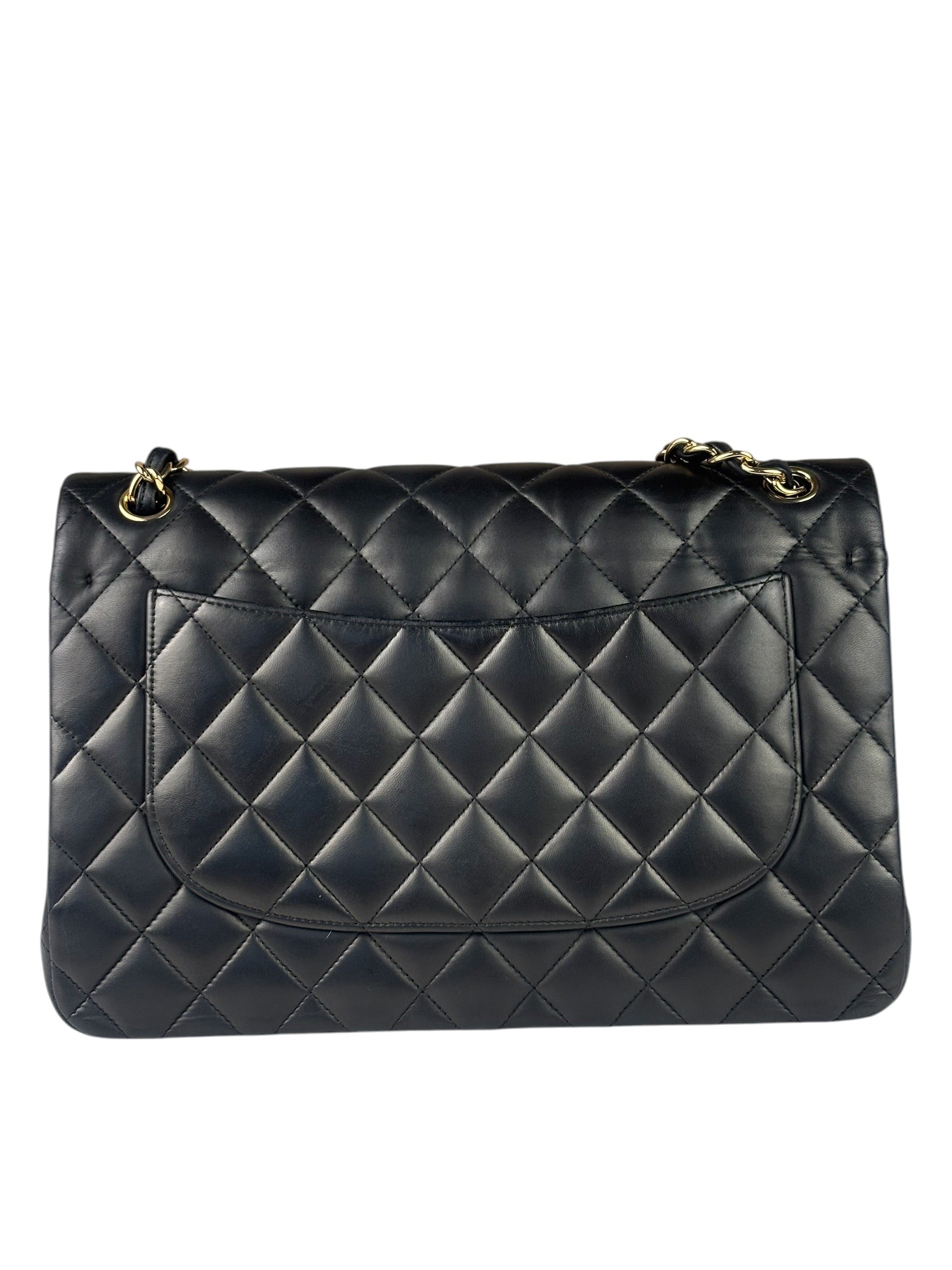 Chanel Black Lambskin Double Flap Bag 2017