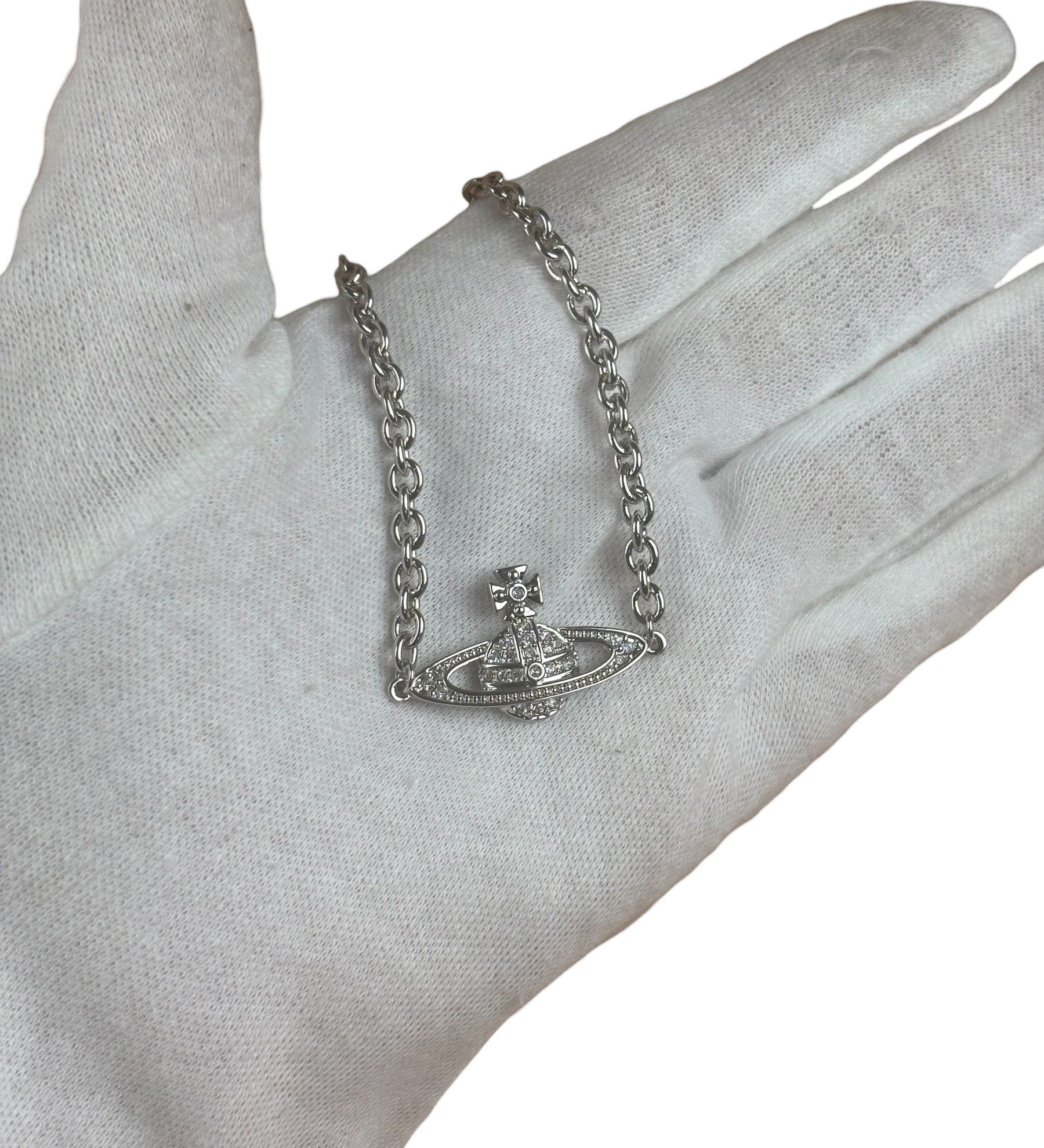 Vivienne Westwood Sliver Toned Bas Relief Bracelet