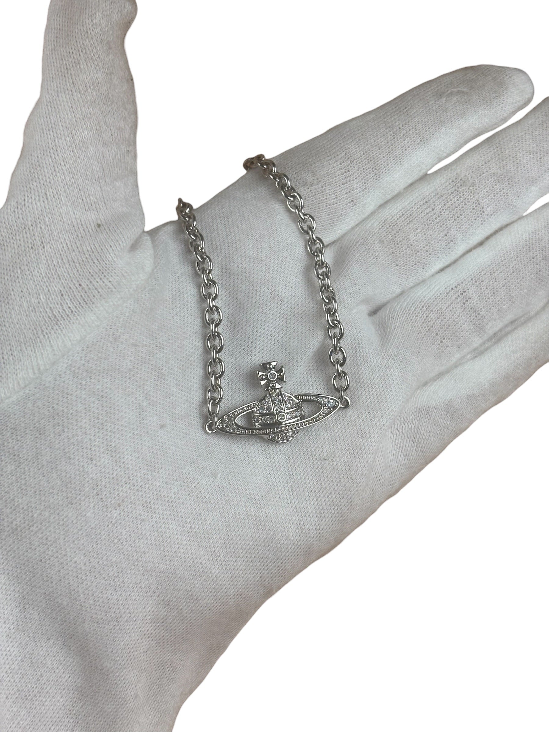 Vivienne Westwood Sliver Toned Bas Relief Bracelet
