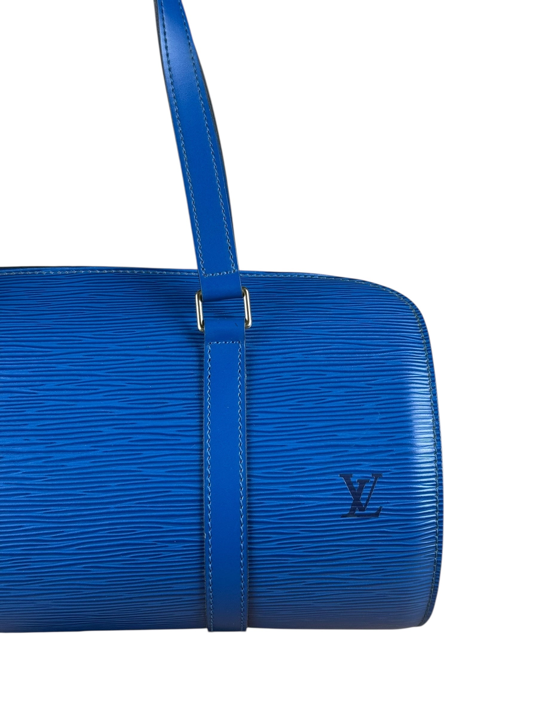Louis Vuitton Blue Epi Soufflot Handbag