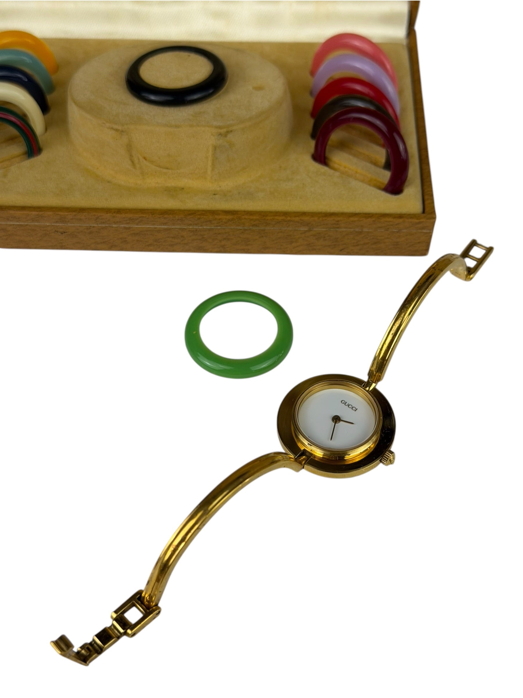 Gucci Interchangeable Bezel Watch Gold Plated Bangle