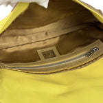 Fendi Camel Tan/Lime Yellow Leather Flap Pochette
