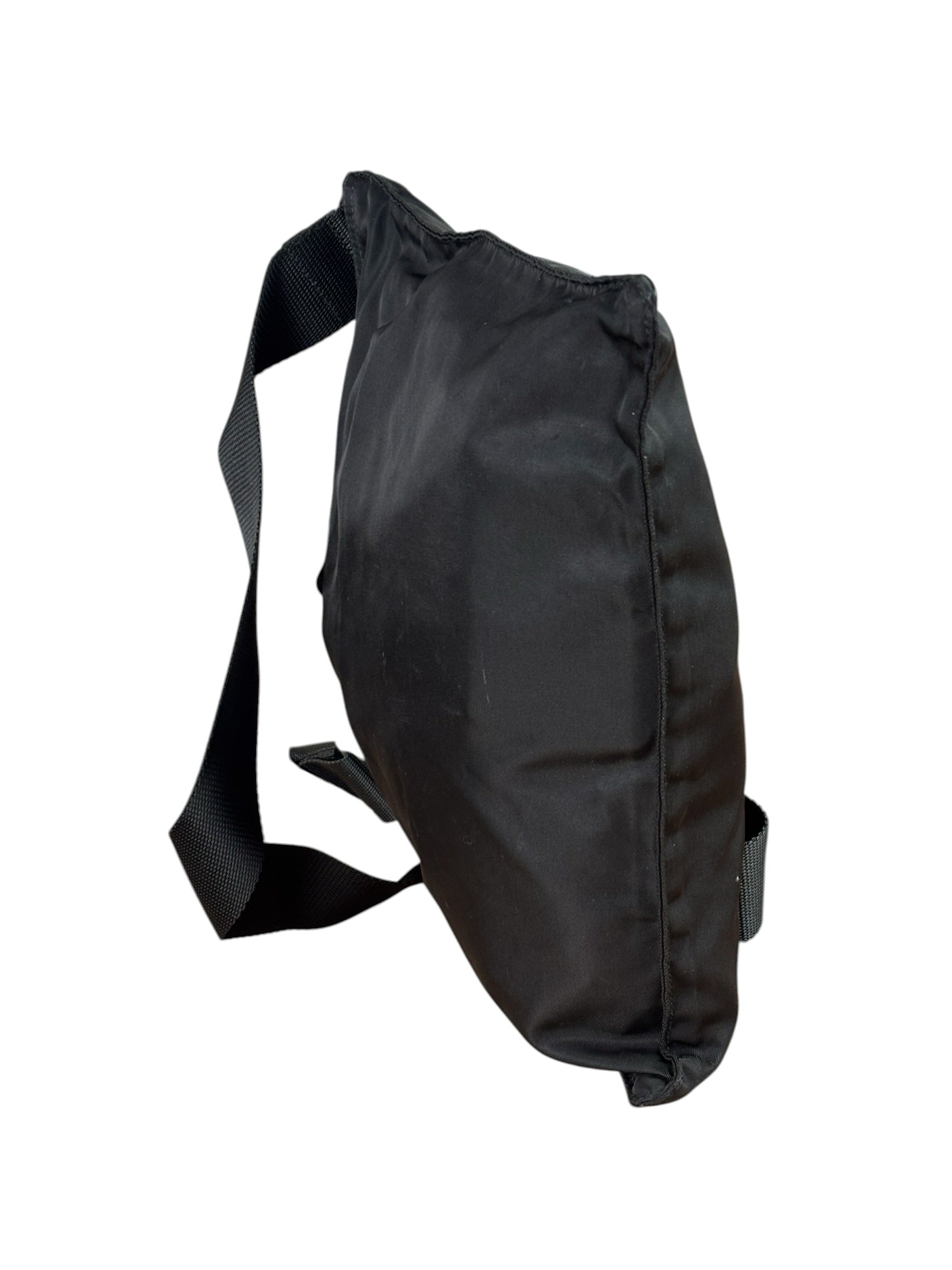 Prada Black Vela Nylon Flat Crossbody Bag