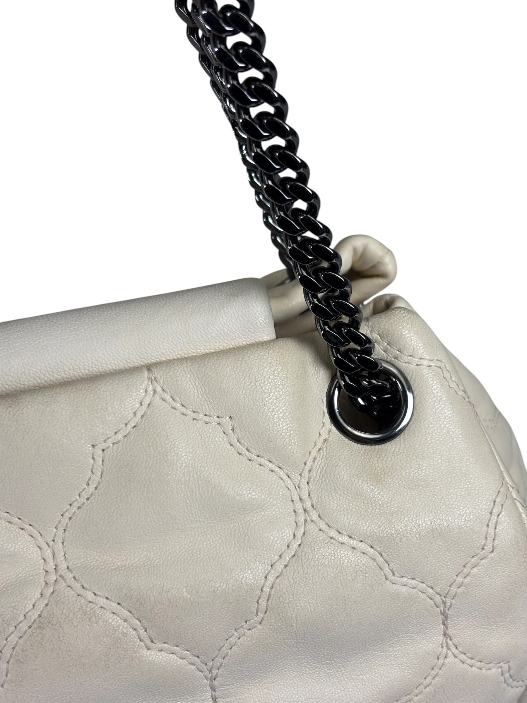 Chanel Beige Quilted Leather  Chain Shoulder Bag 2008
