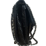 Chanel Black Perforated Leather Up in the Air Flap Bag 2012