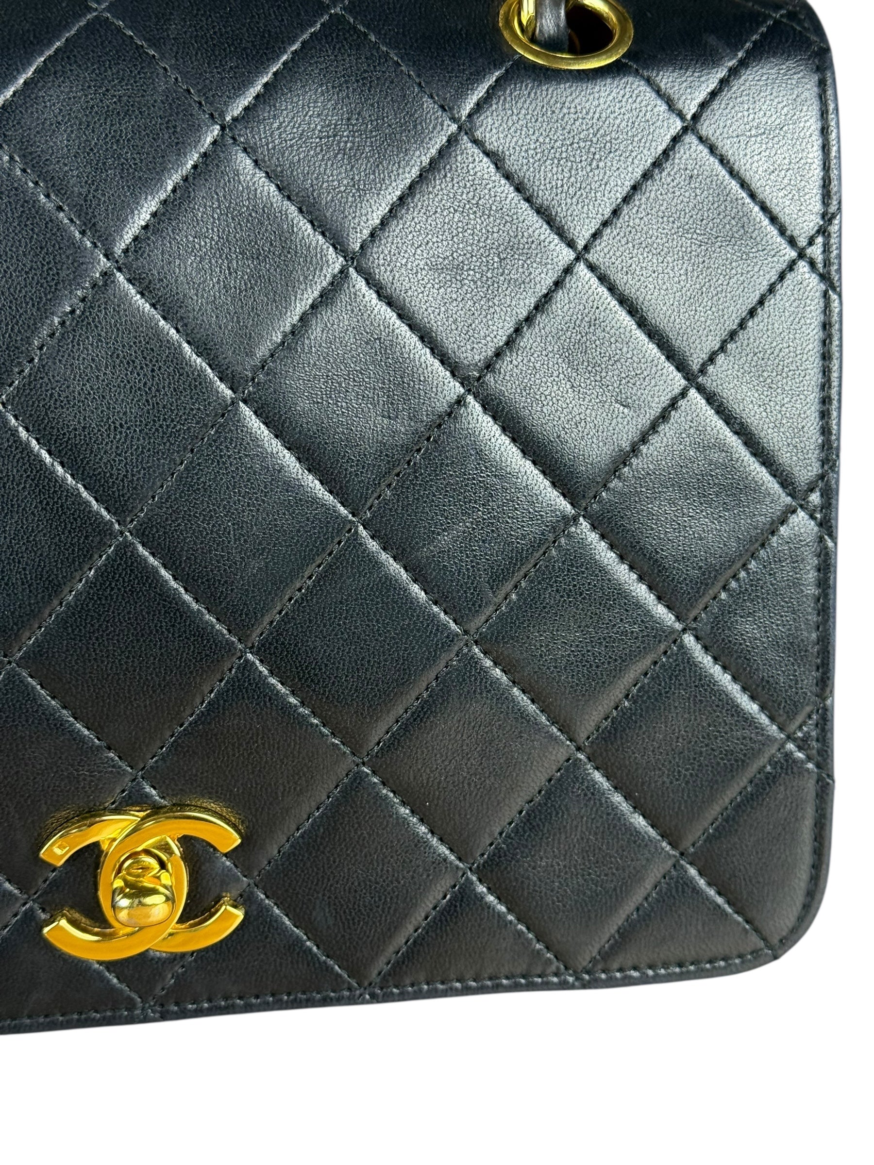 Chanel Black Quilted Single Flap Bag 1988